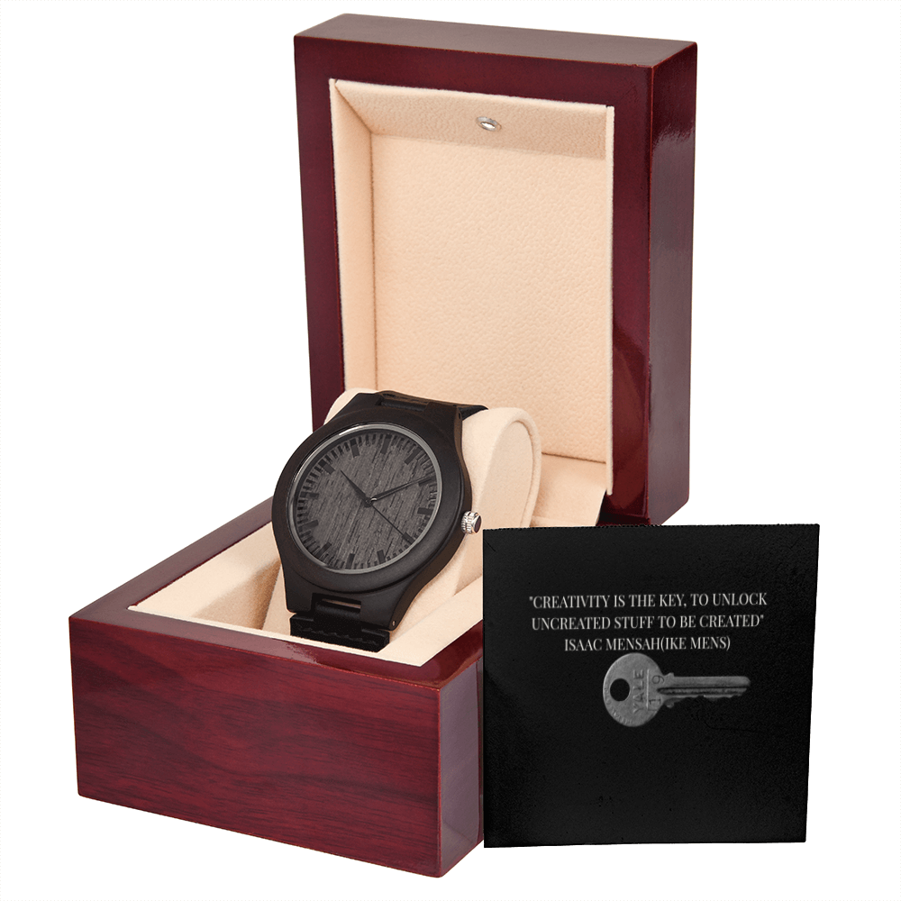 IKE MENS QUOTE WOODEN WATCH