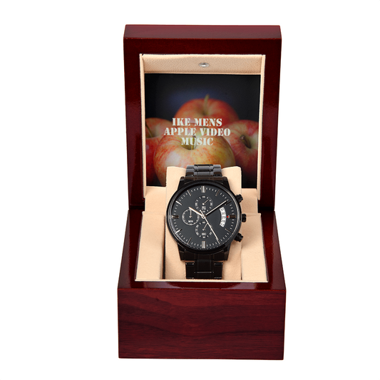 IKE MENS APPLE VIDEO MUSIC BLACK CHRONOGRAPH WATCH