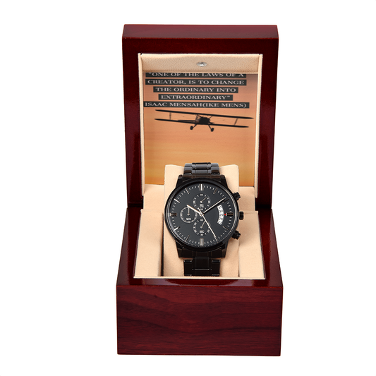 IKE MENS QUOTE BLACK CHRONOGRAPH WATCH