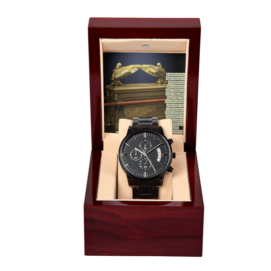 ARK OF COVENANT BLACK CHRONOGRAPH WATCH