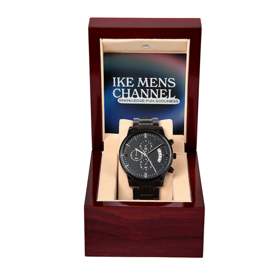 IKE MENS CHANNEL BLACK CHRONOGRAPH WATCH