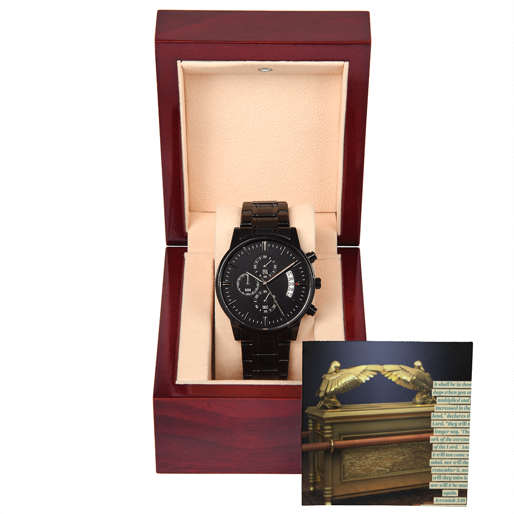 ARK OF COVENANT BLACK CHRONOGRAPH WATCH