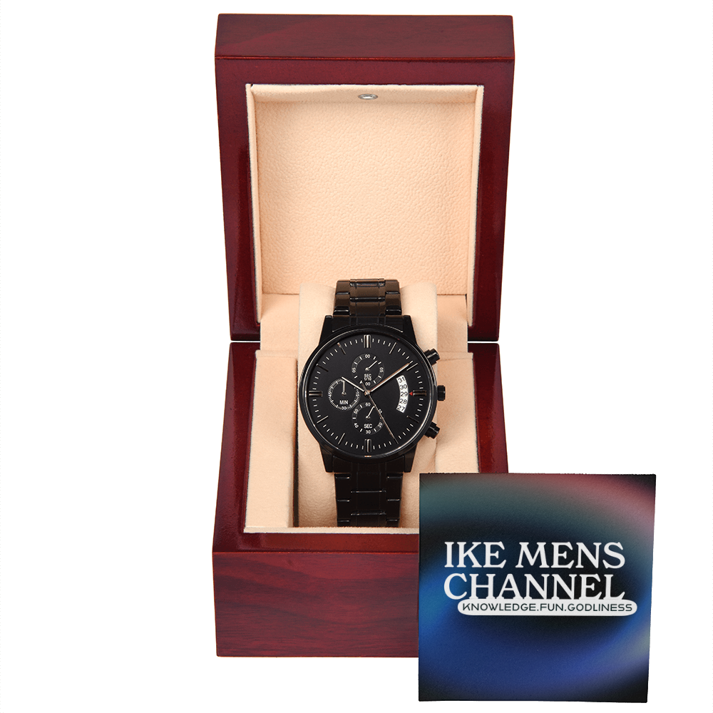 IKE MENS CHANNEL BLACK CHRONOGRAPH WATCH