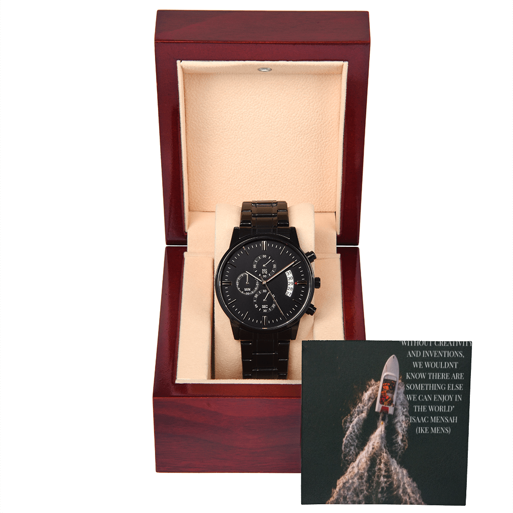 IKE MENS QUOTE BLACK CHRONOGRAPH WATCH