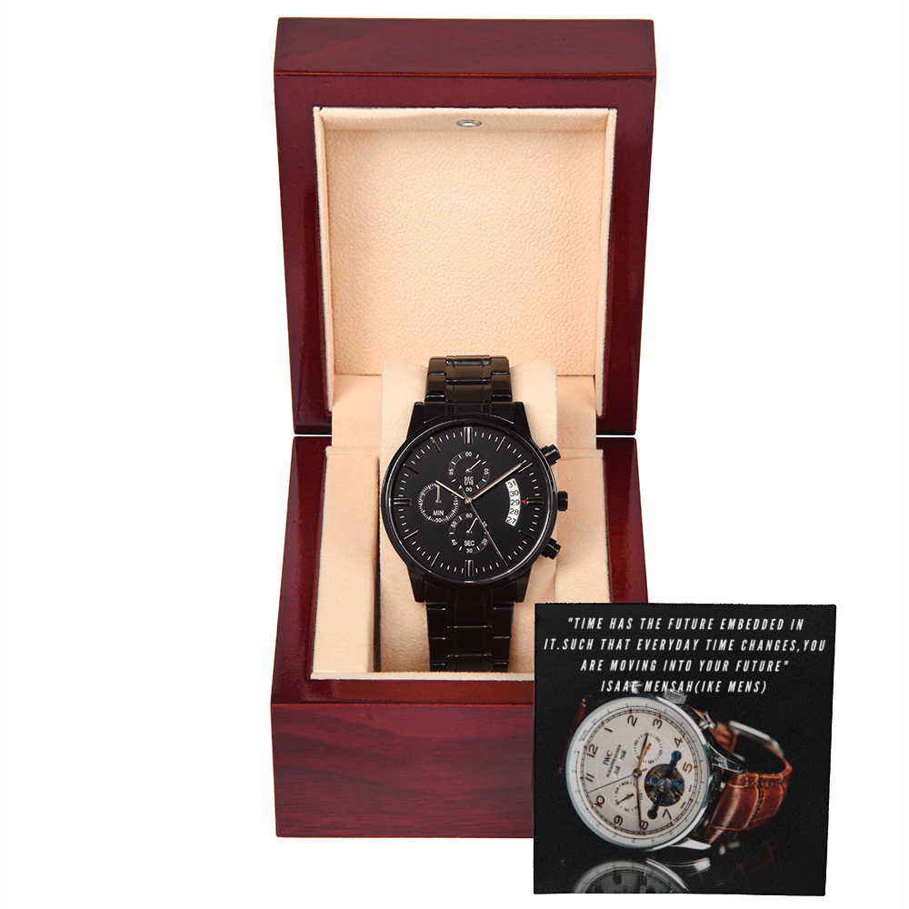 IKE MENS QUOTE BLACK CHRONOGRAPH