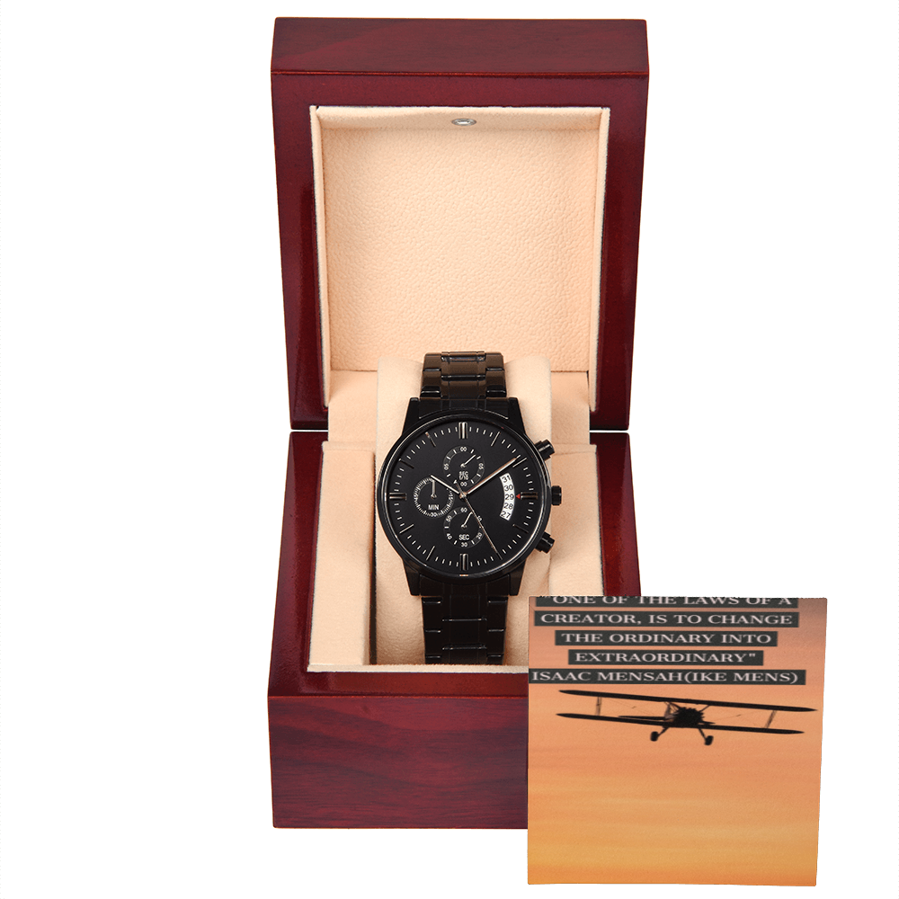 IKE MENS QUOTE BLACK CHRONOGRAPH WATCH