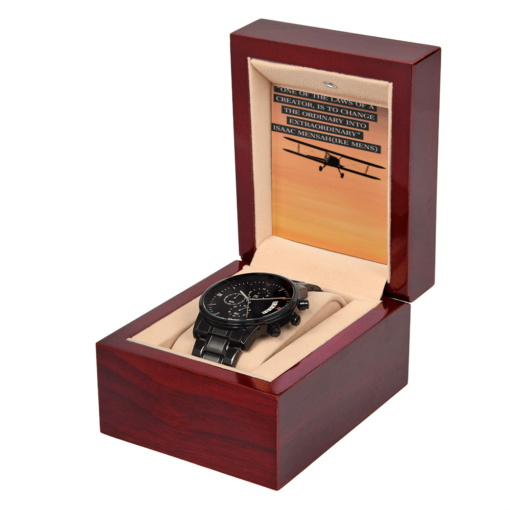 IKE MENS QUOTE BLACK CHRONOGRAPH WATCH