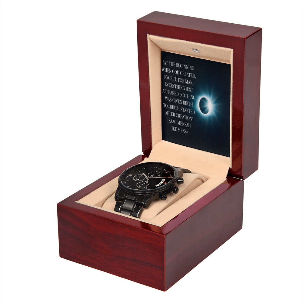IKE MENS QUOTE BLACK CHRONOGRAPH WATCH