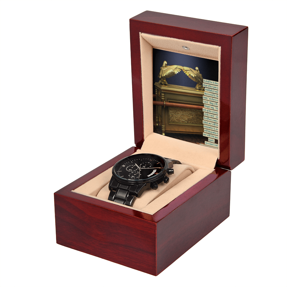 ARK OF COVENANT BLACK CHRONOGRAPH WATCH