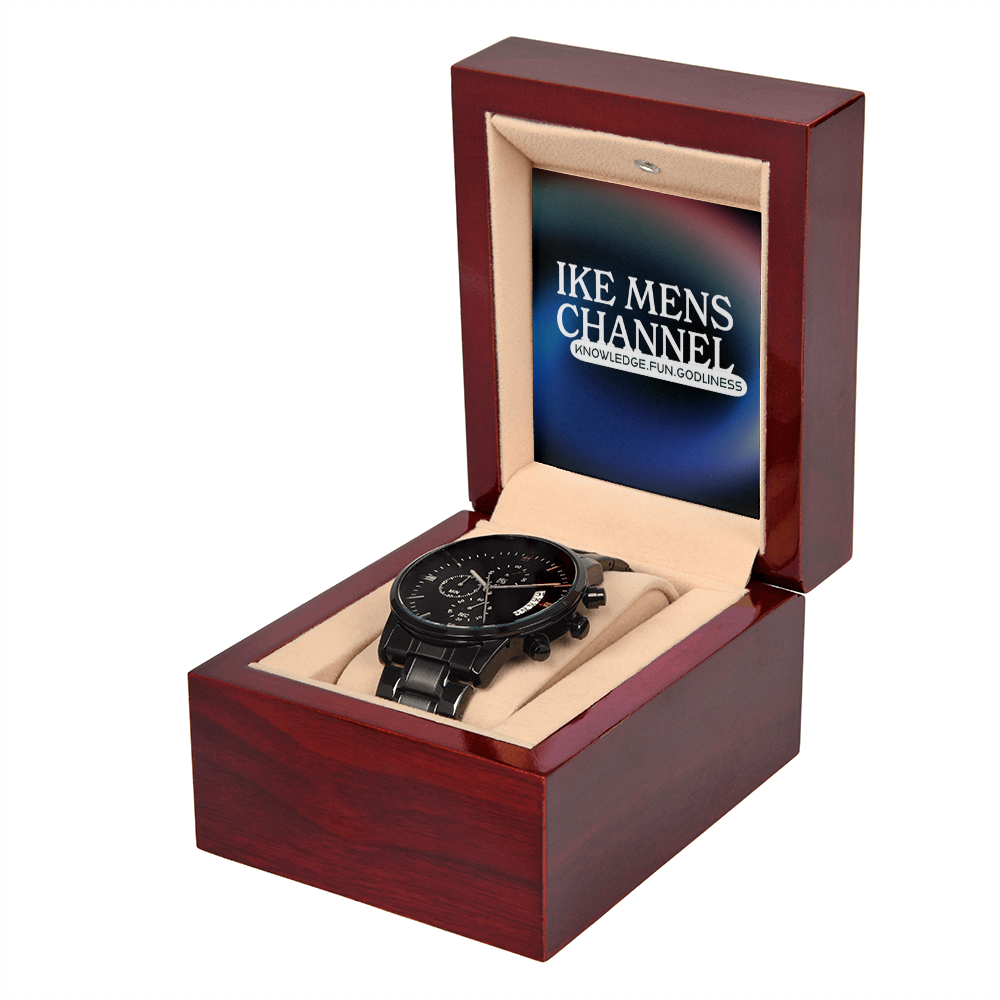 IKE MENS CHANNEL BLACK CHRONOGRAPH WATCH