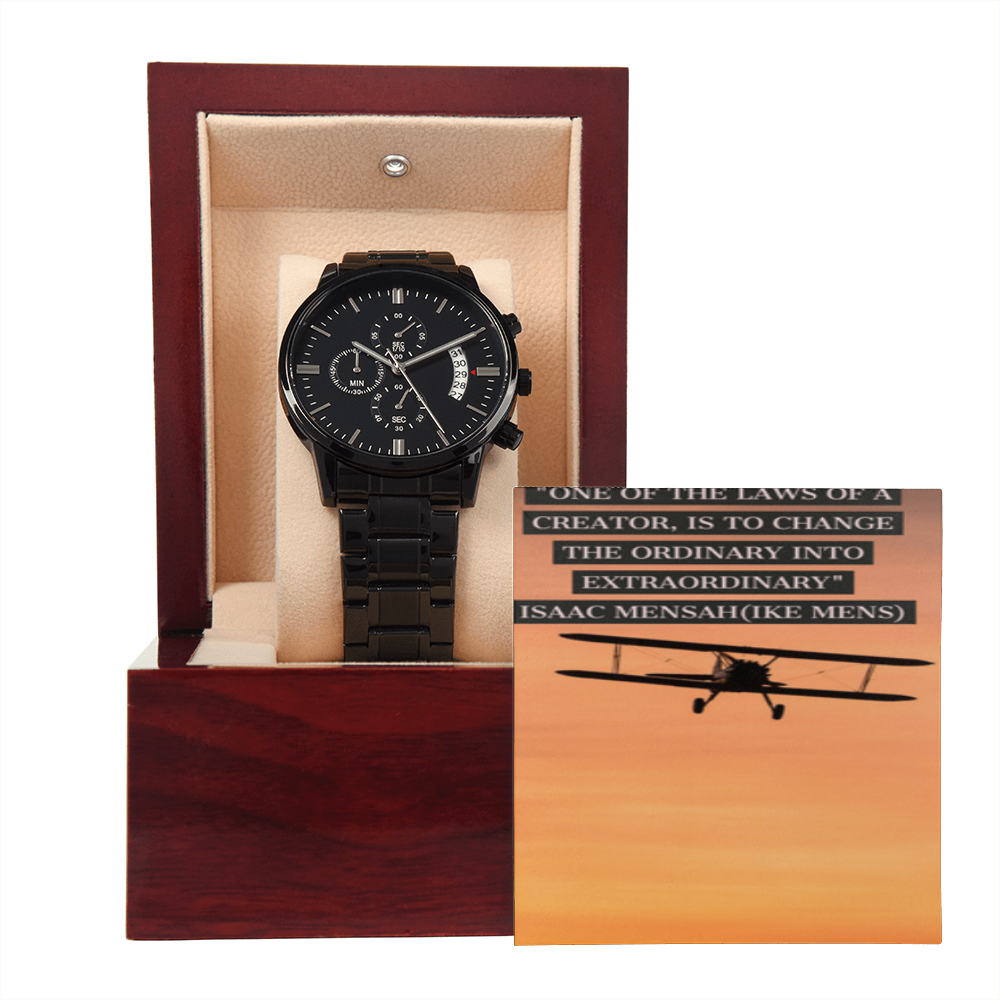IKE MENS QUOTE BLACK CHRONOGRAPH WATCH