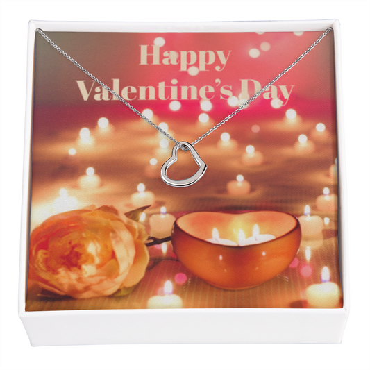 HAPPY VALENTINE'S DAY DELICATE HEART NECKLACE