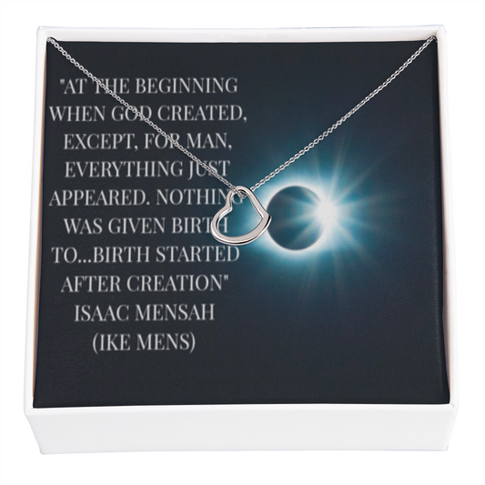 IKE MENS QUOTE DELICATE HEART NECKLACE