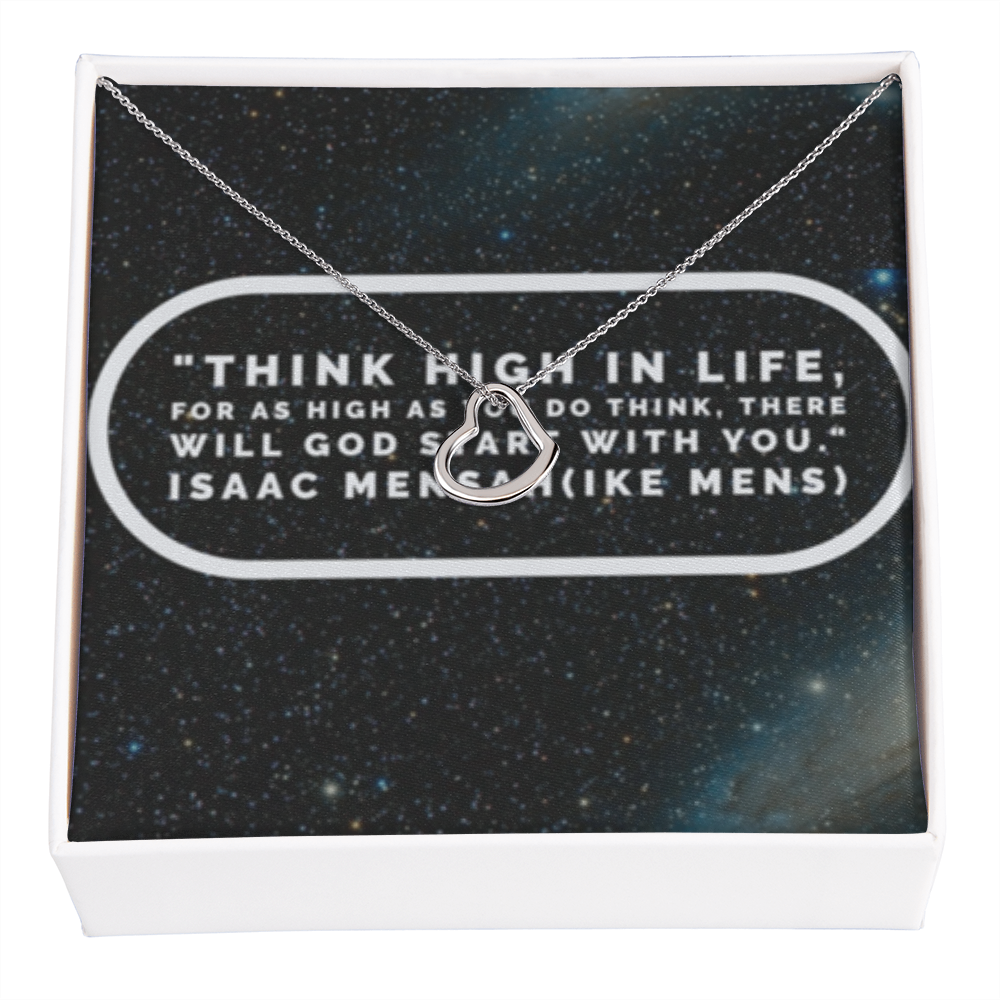 IKE MENS QUOTE DELICATE HEART NECKLACE