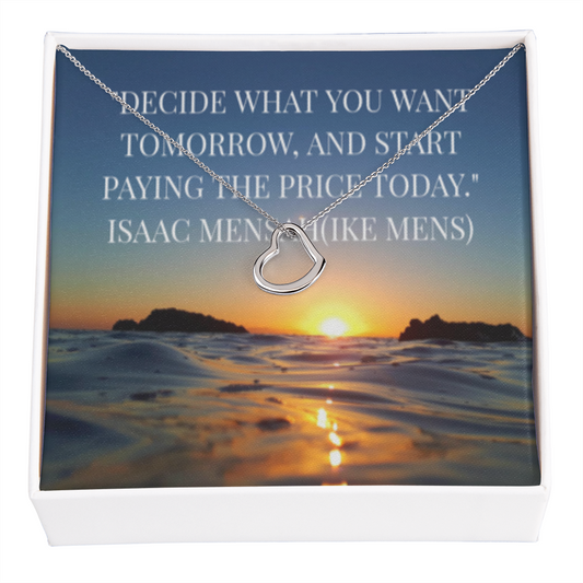 IKE MENS QUOTE DELICATE HEART NECKLACE