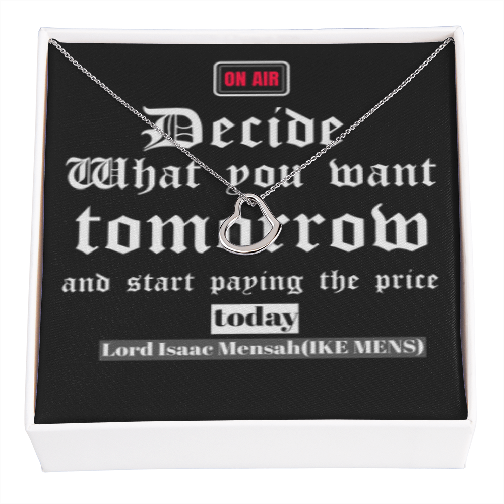 IKE MENS QUOTE DELICATE HEART NECKLACE