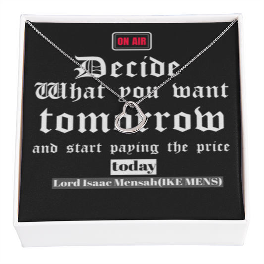 IKE MENS QUOTE DELICATE HEART NECKLACE