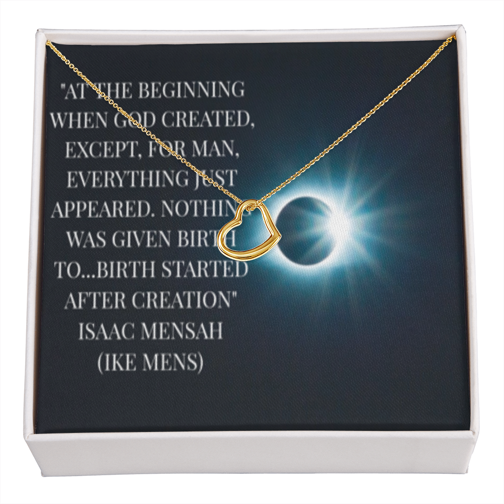 IKE MENS QUOTE DELICATE HEART NECKLACE