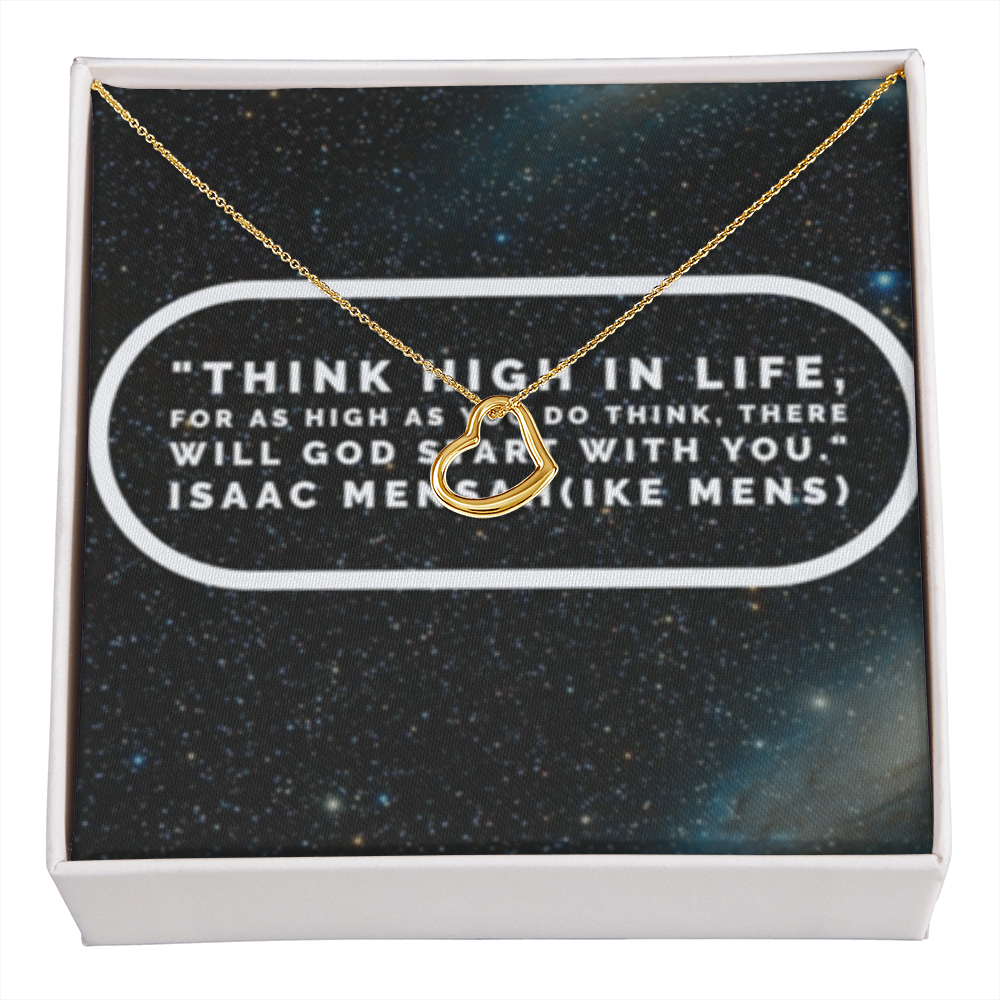 IKE MENS QUOTE DELICATE HEART NECKLACE