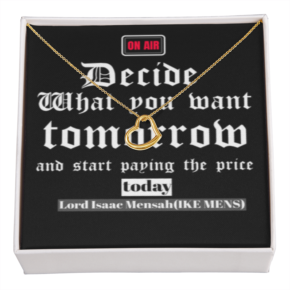 IKE MENS QUOTE DELICATE HEART NECKLACE