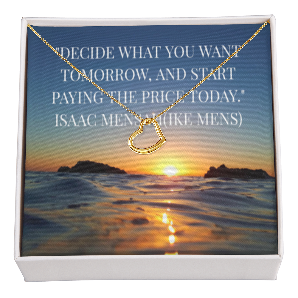 IKE MENS QUOTE DELICATE HEART NECKLACE