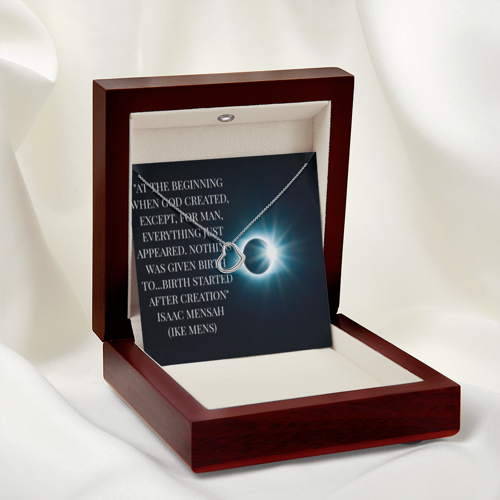 IKE MENS QUOTE DELICATE HEART NECKLACE
