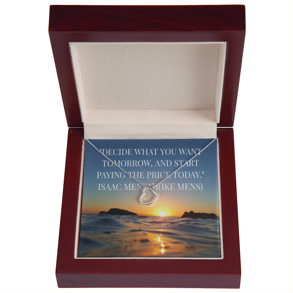 IKE MENS QUOTE DELICATE HEART NECKLACE