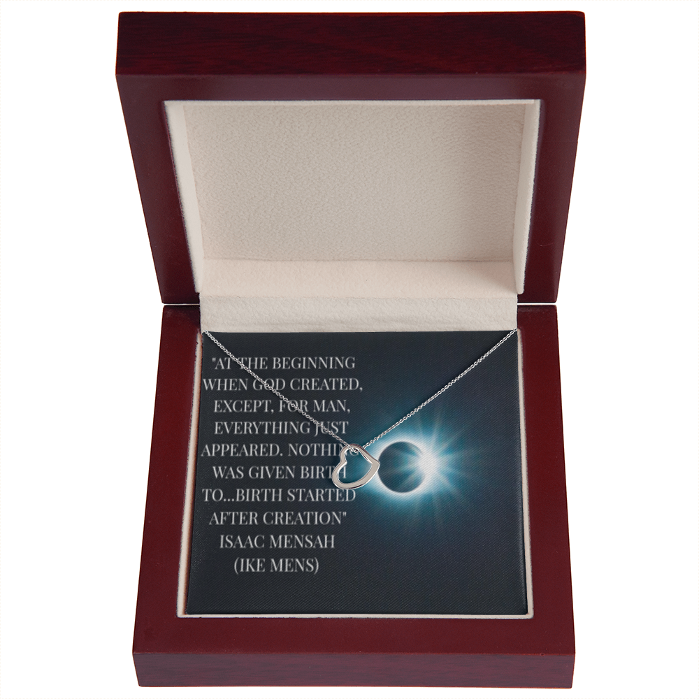 IKE MENS QUOTE DELICATE HEART NECKLACE