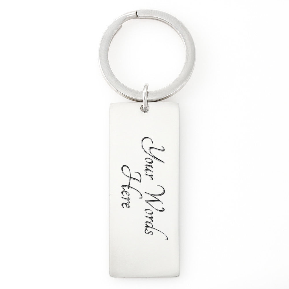 Proverbs Engraved Stainless Steel Rectangle Keychain