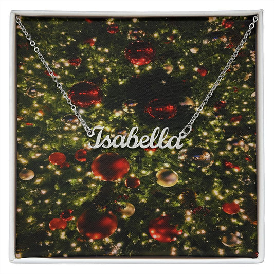 Merry Christmas Personalized Name Necklace