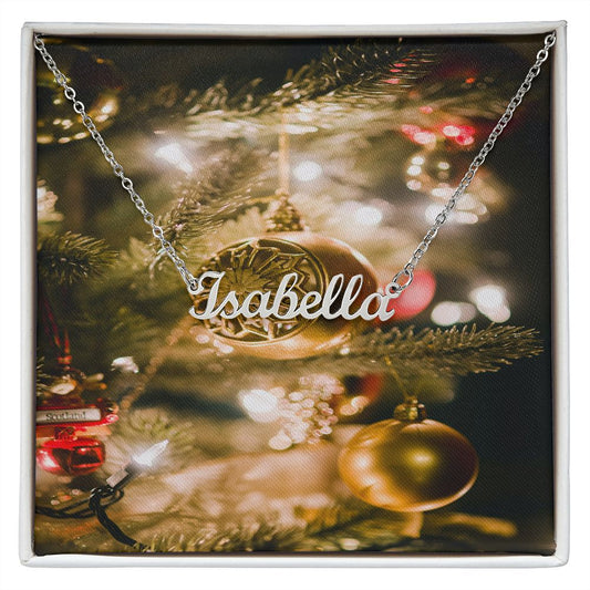 Merry Christmas Personalized Name Necklace