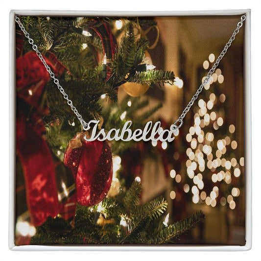 Merry Christmas Personalized Name Necklace