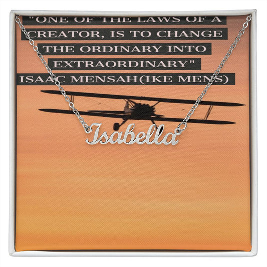 IKE MENS Quote Personalized Name Necklace