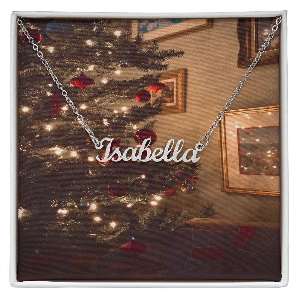 Merry Christmas Personalized Name Necklace