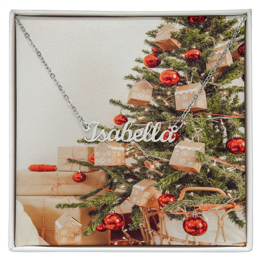 Merry Christmas Personalized Name Necklace