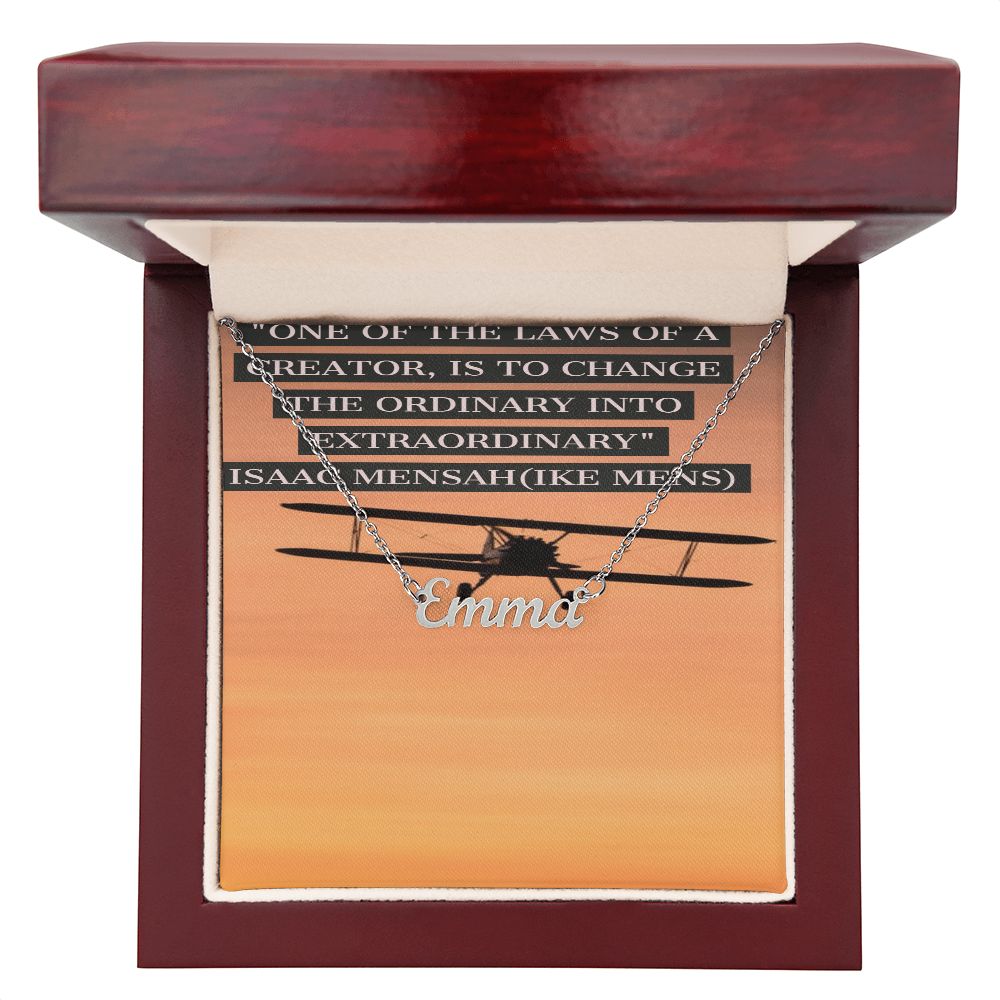 IKE MENS Quote Personalized Name Necklace