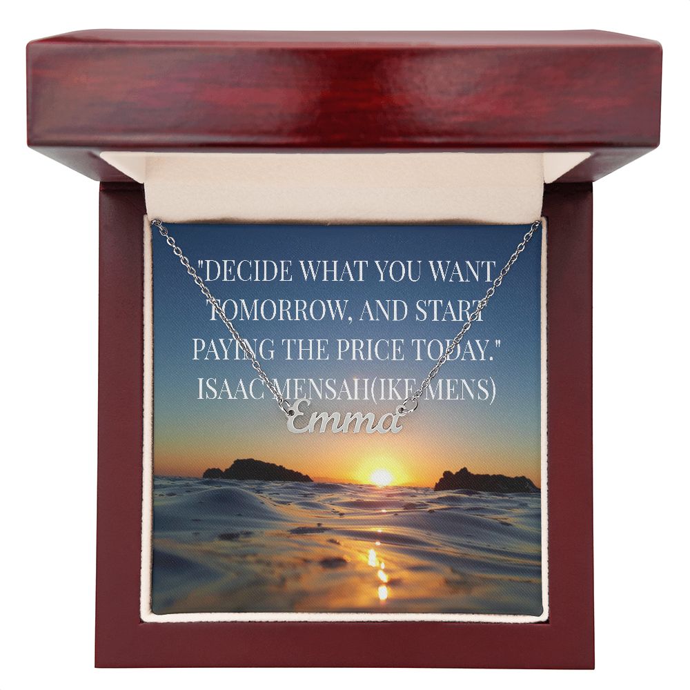 IKE MENS Quote Personalized Name Necklace