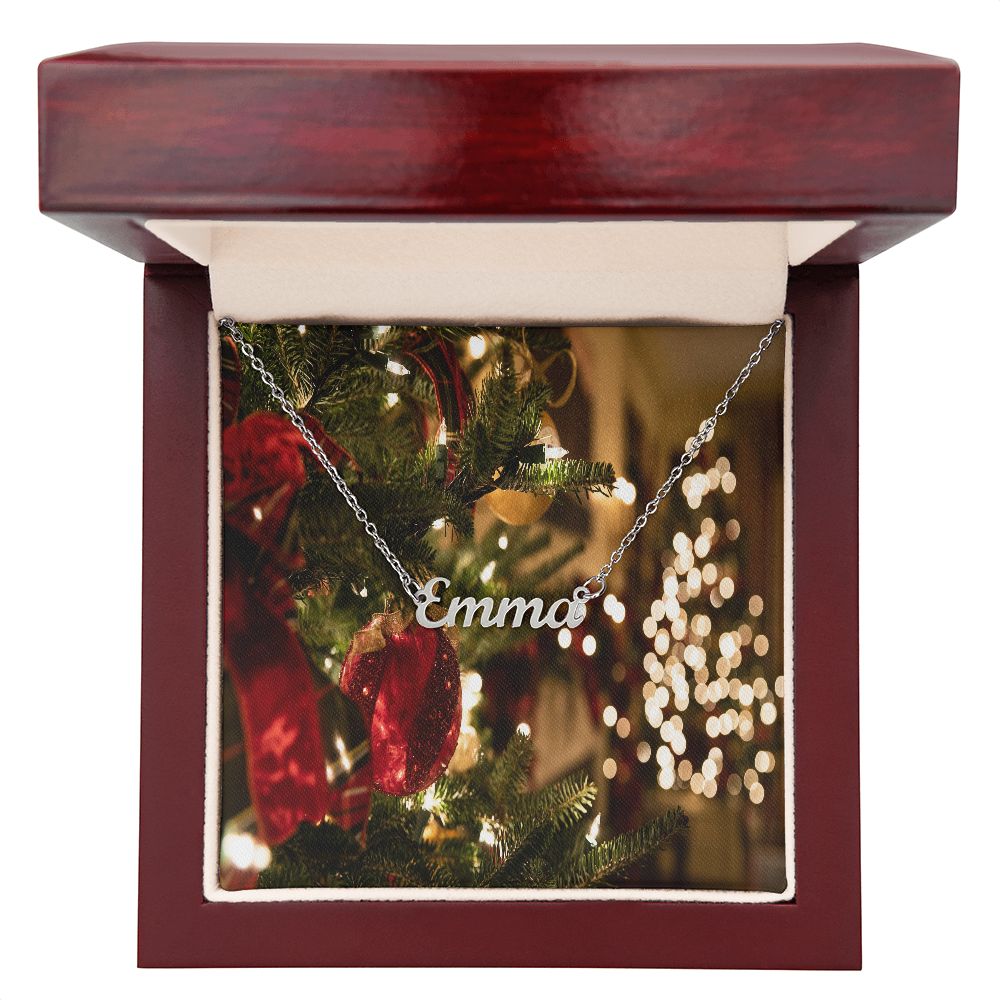 Merry Christmas Personalized Name Necklace