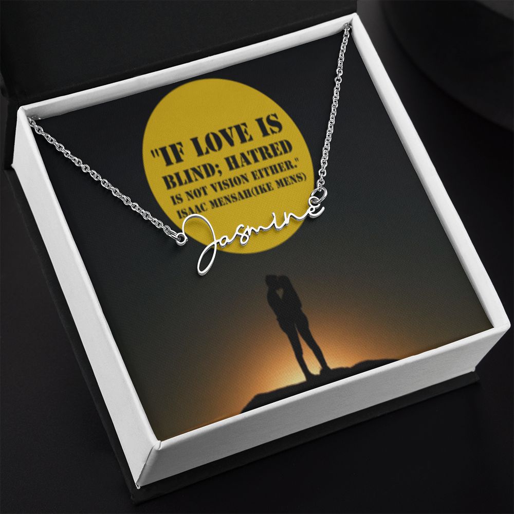 IKE MENS Quote Signature Name Necklace