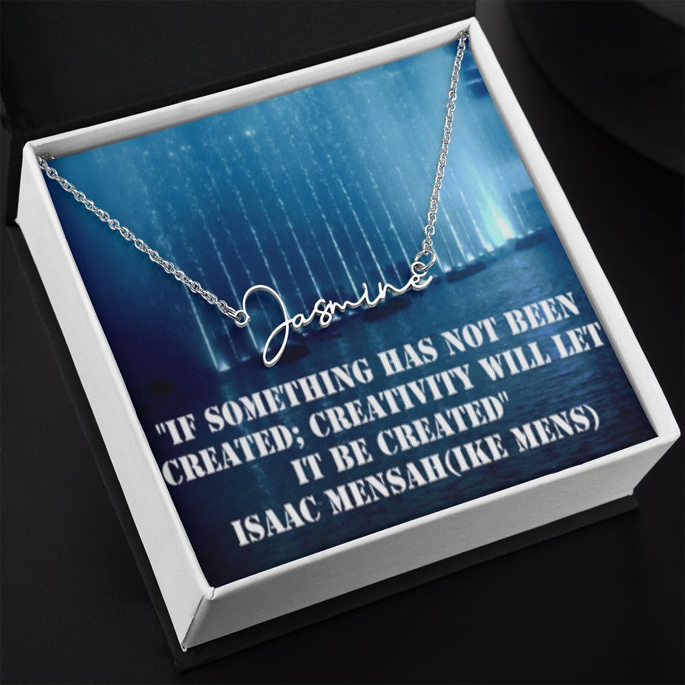 IKE MENS Quote Signature Name Necklace