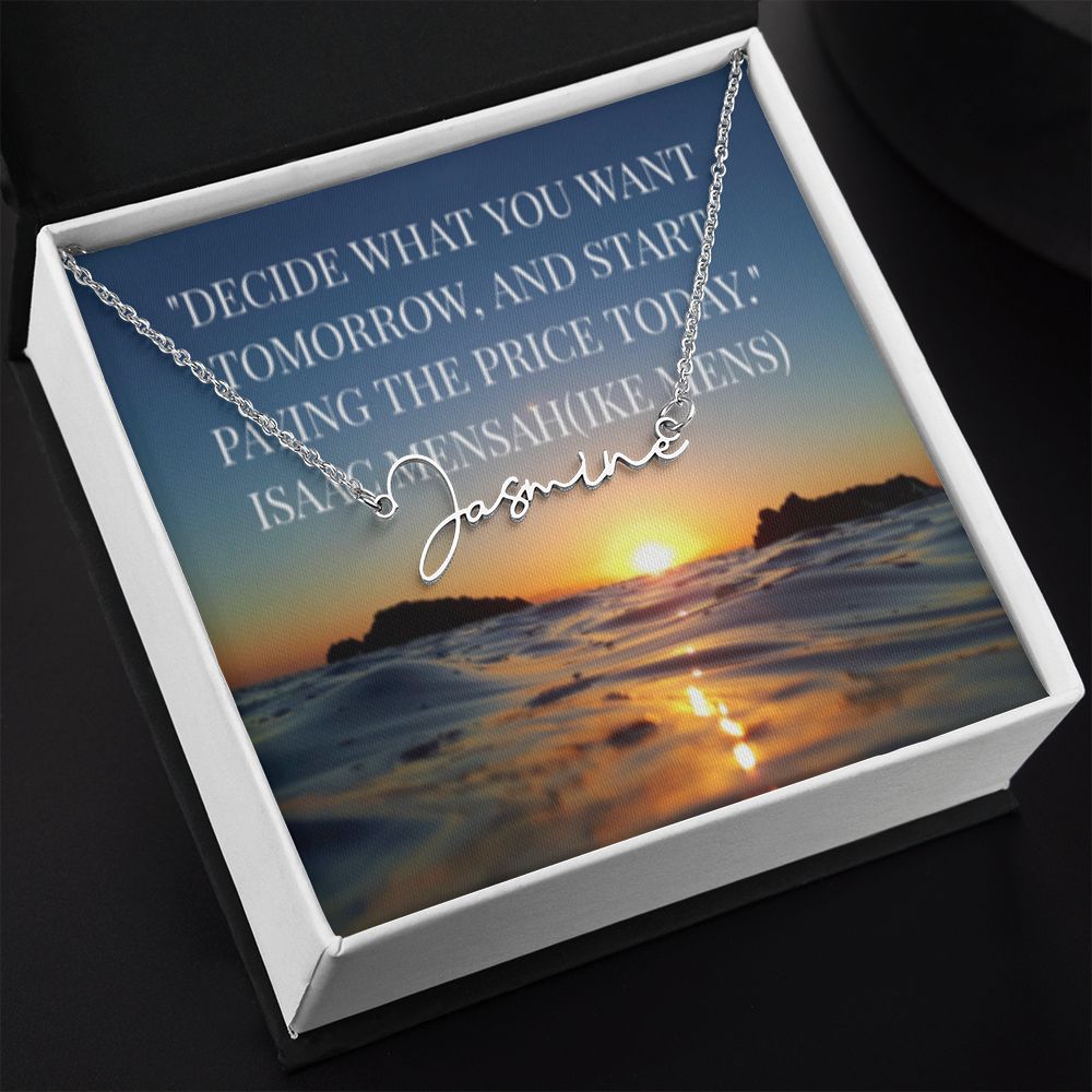 IKE MENS Quote Signature Name Necklace