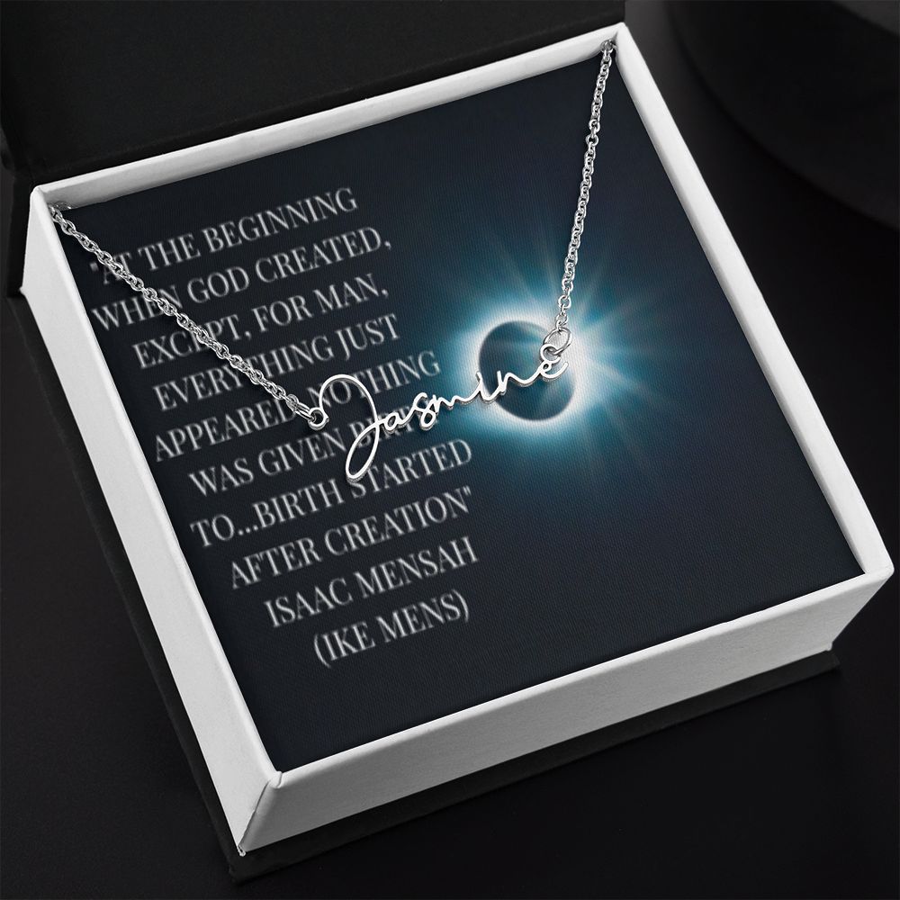 IKE MENS Quote Signature Name Necklace
