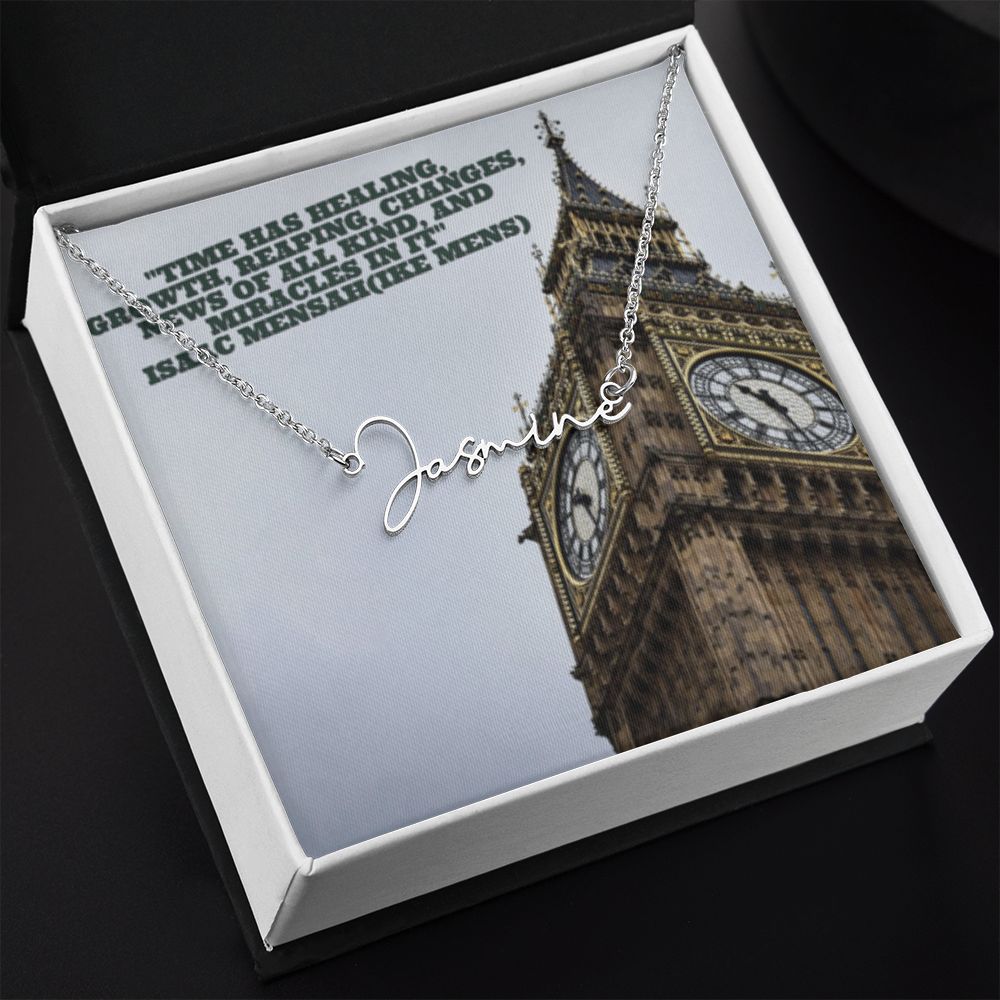 IKE MENS Quote Signature Name Necklace