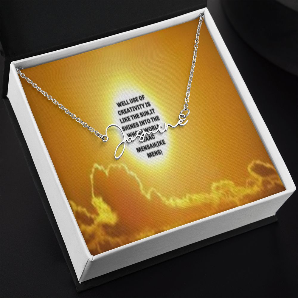 IKE MENS Quote Signature Name Necklace