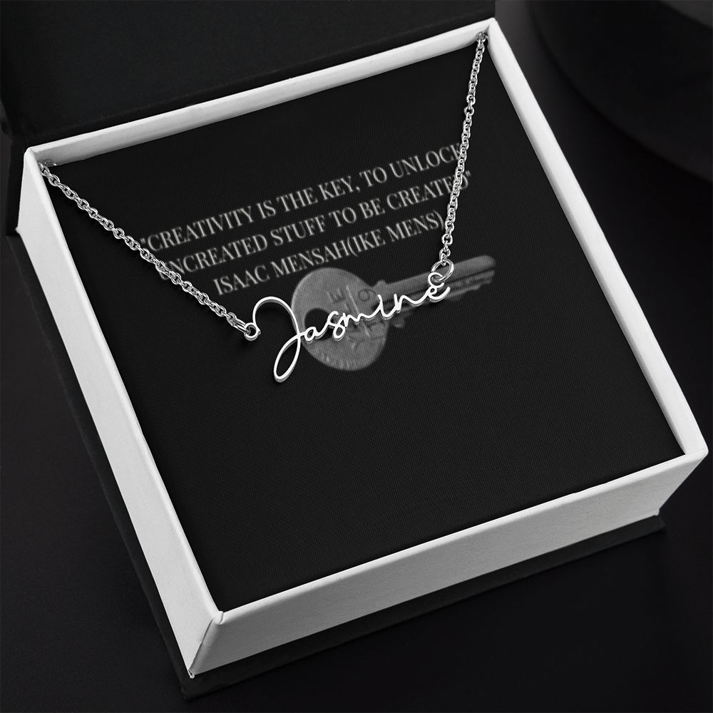 IKE MENS Quote Signature Name Necklace