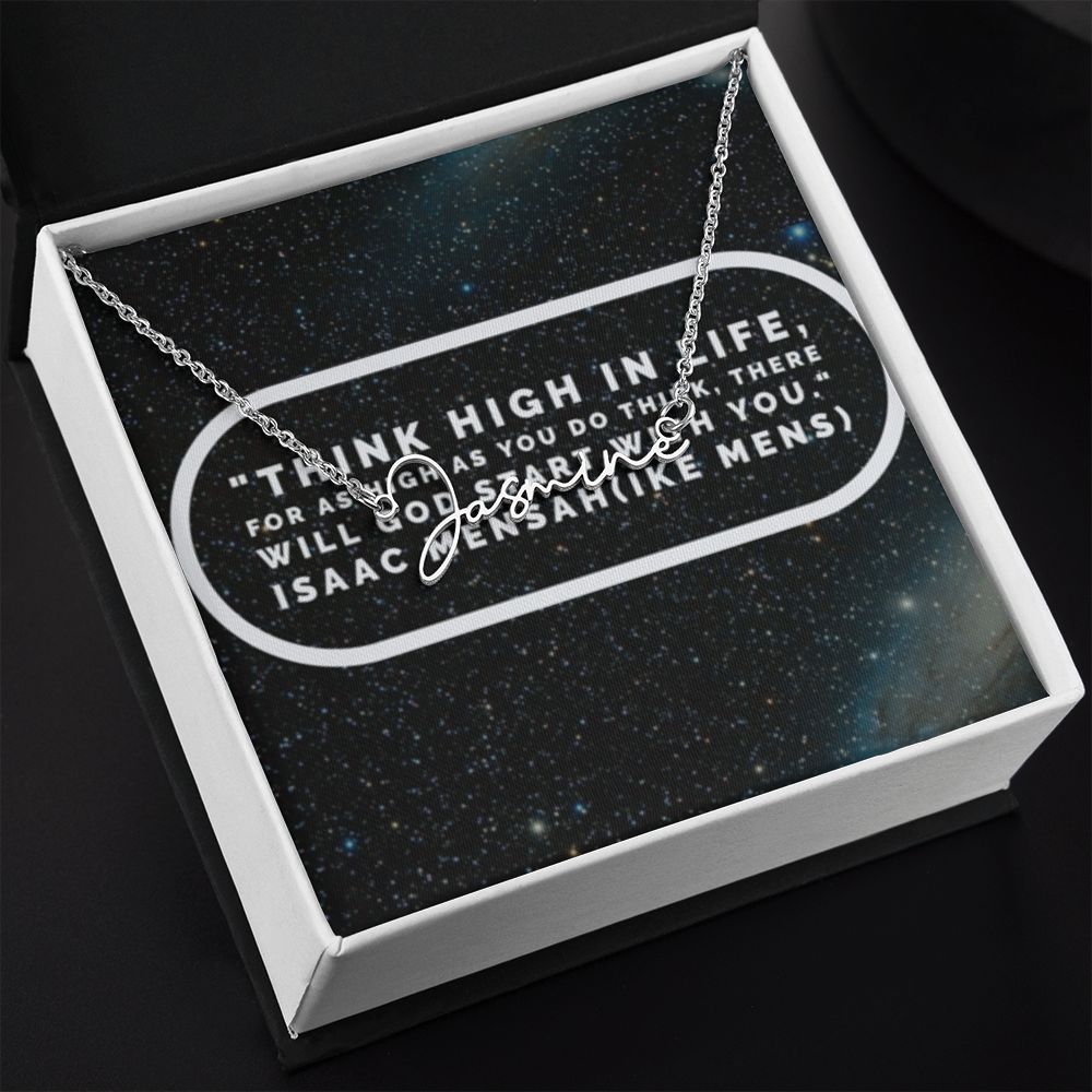 IKE MENS Quote Signature Name Necklace