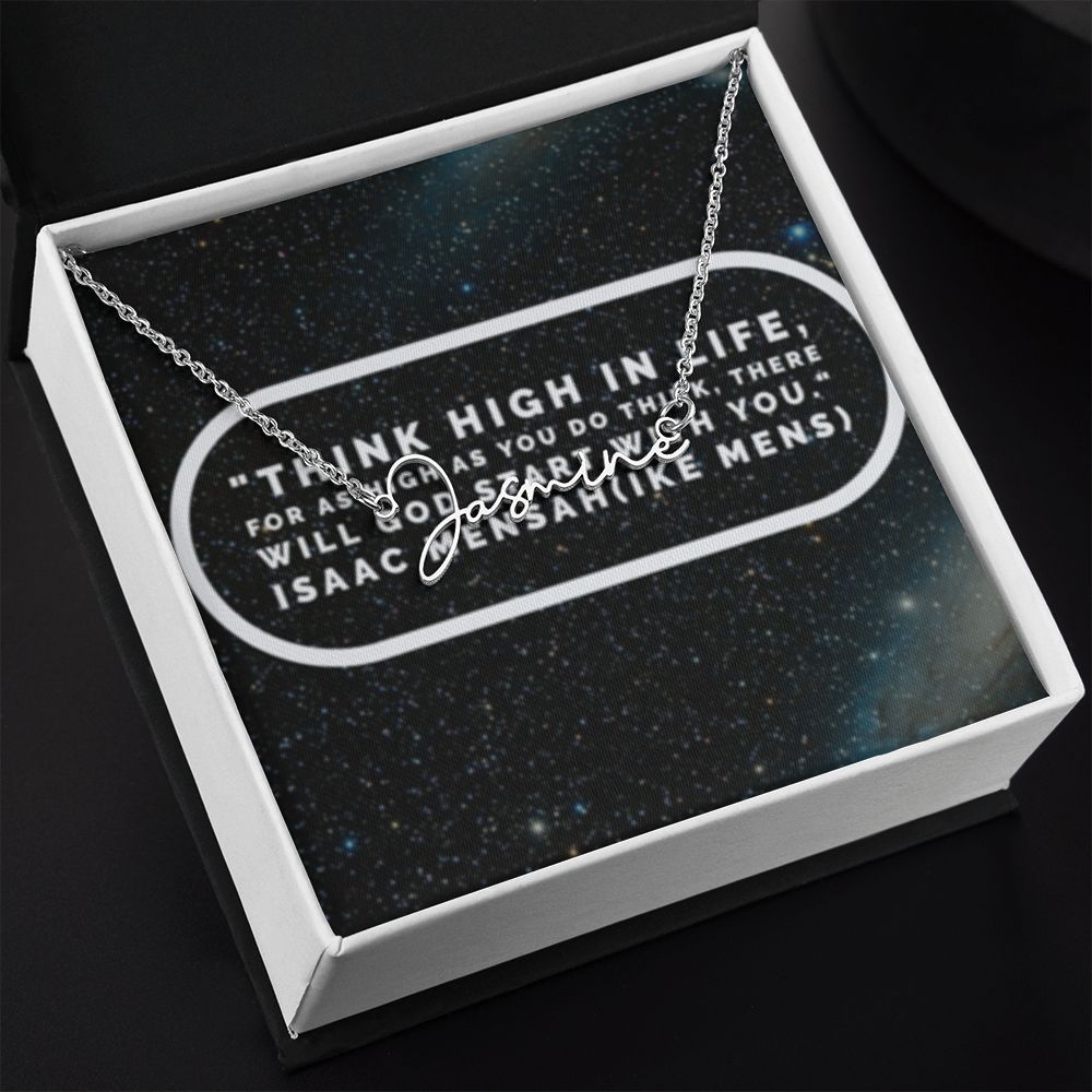 IKE MENS Quote Signature Name Necklace