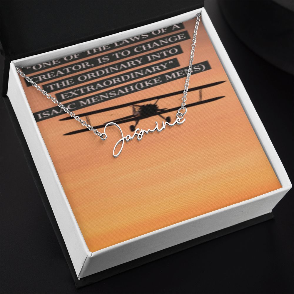 IKE MENS Quote Signature Name Necklace