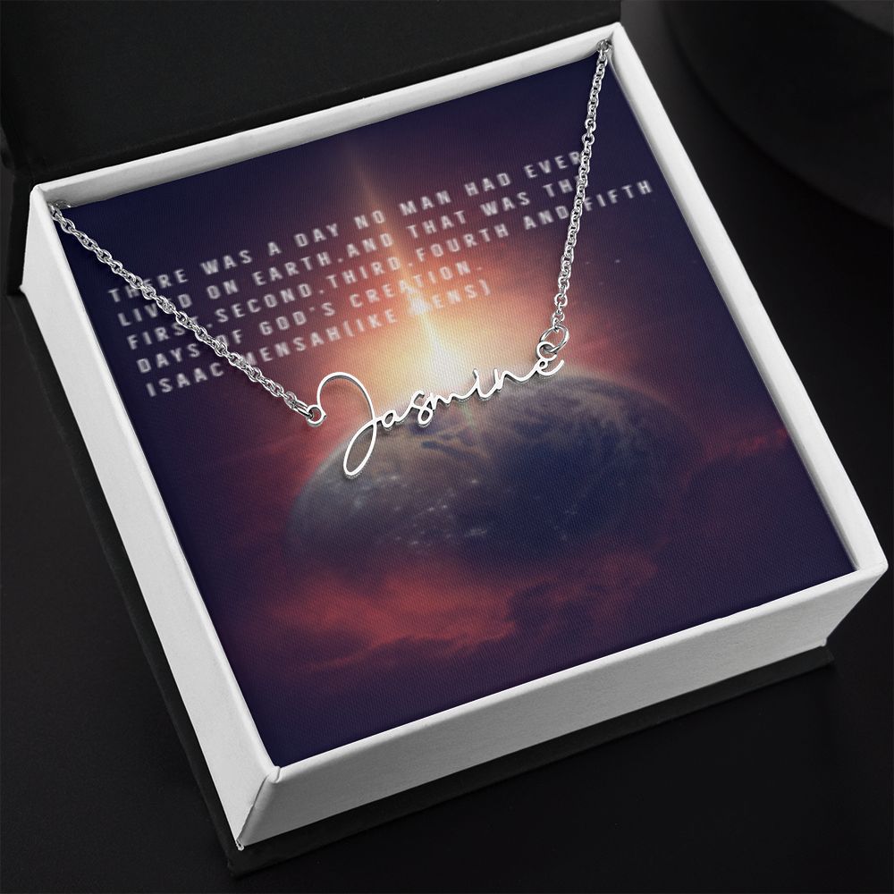 IKE MENS Quote Signature Name Necklace