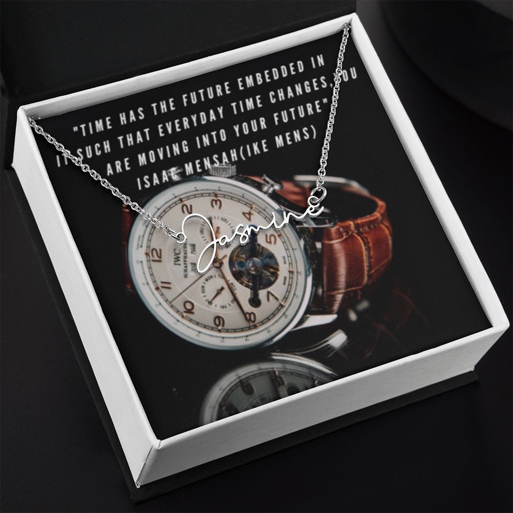 IKE MENS Quote Signature Name Necklace